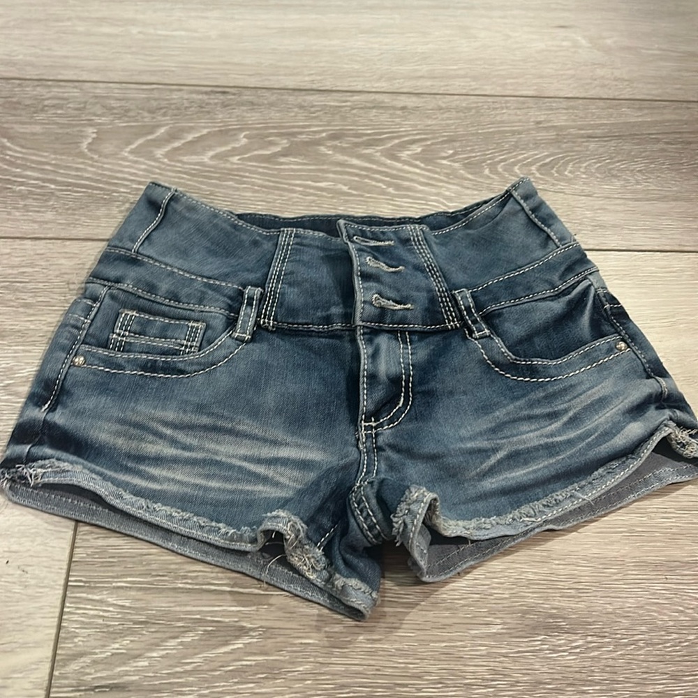 Blue short shorts